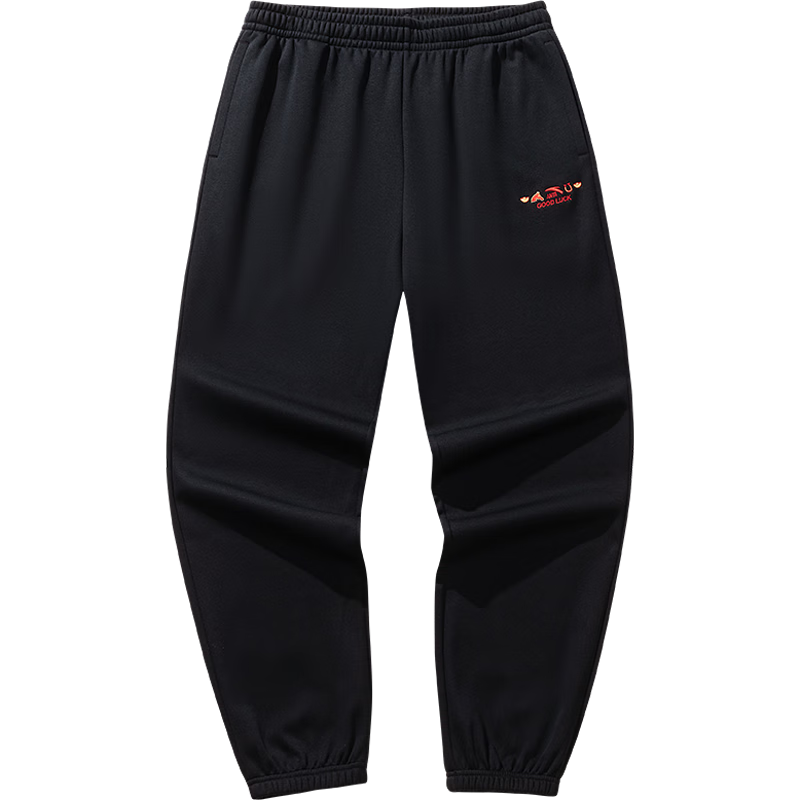 ANTA Good Things Happen New Year Fleece-Lined Casual Sweatpants Unisex Loose Fit Knit Jogger Pants