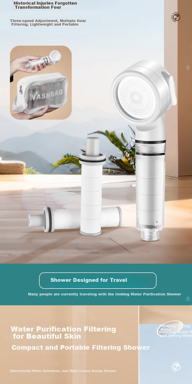 ILeddog [Germany] Filtered Water Shower Head with Pressure Boost, Handheld Shower Head for Students Abroad Aug-21 1