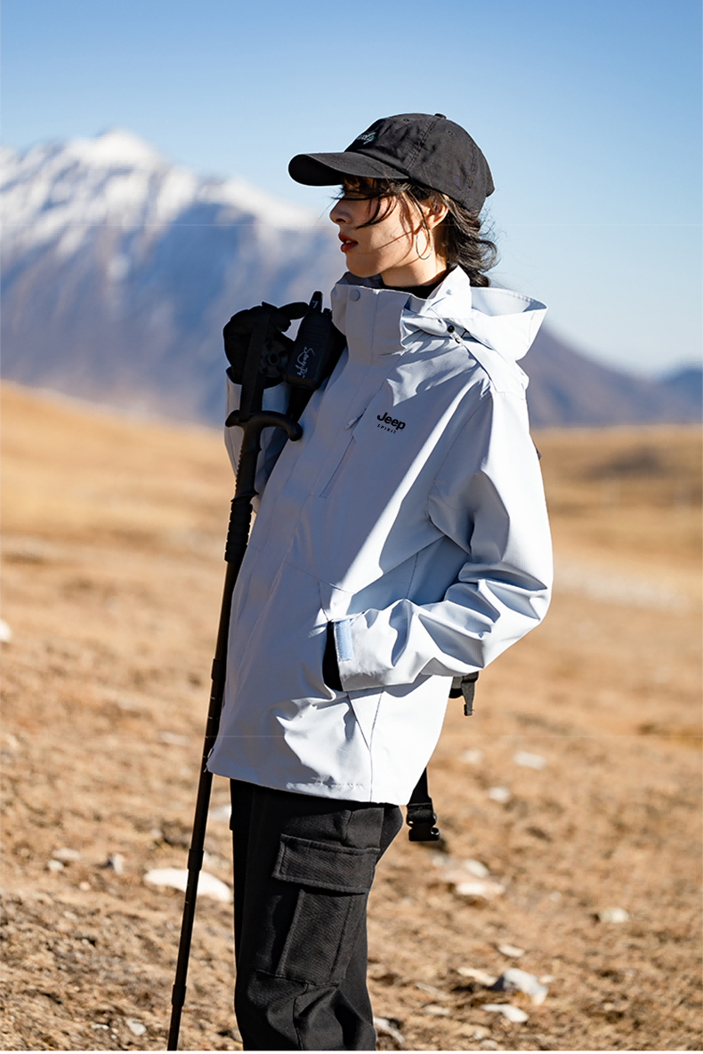 JEEP Men's Spring Outdoor Windproof Mountaineering Jacket Moonlight Blue [Single Layer] L 5