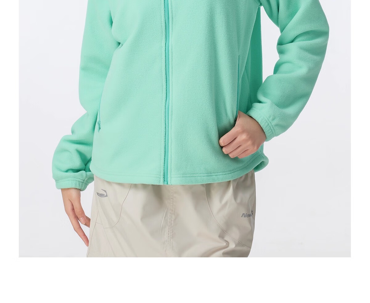 CAMEL Women's Stand Collar Fleece Jacket Double-Sided Plush Warm Anti-Static Hiking Windproof Polar Fleece Coat Men's 33
