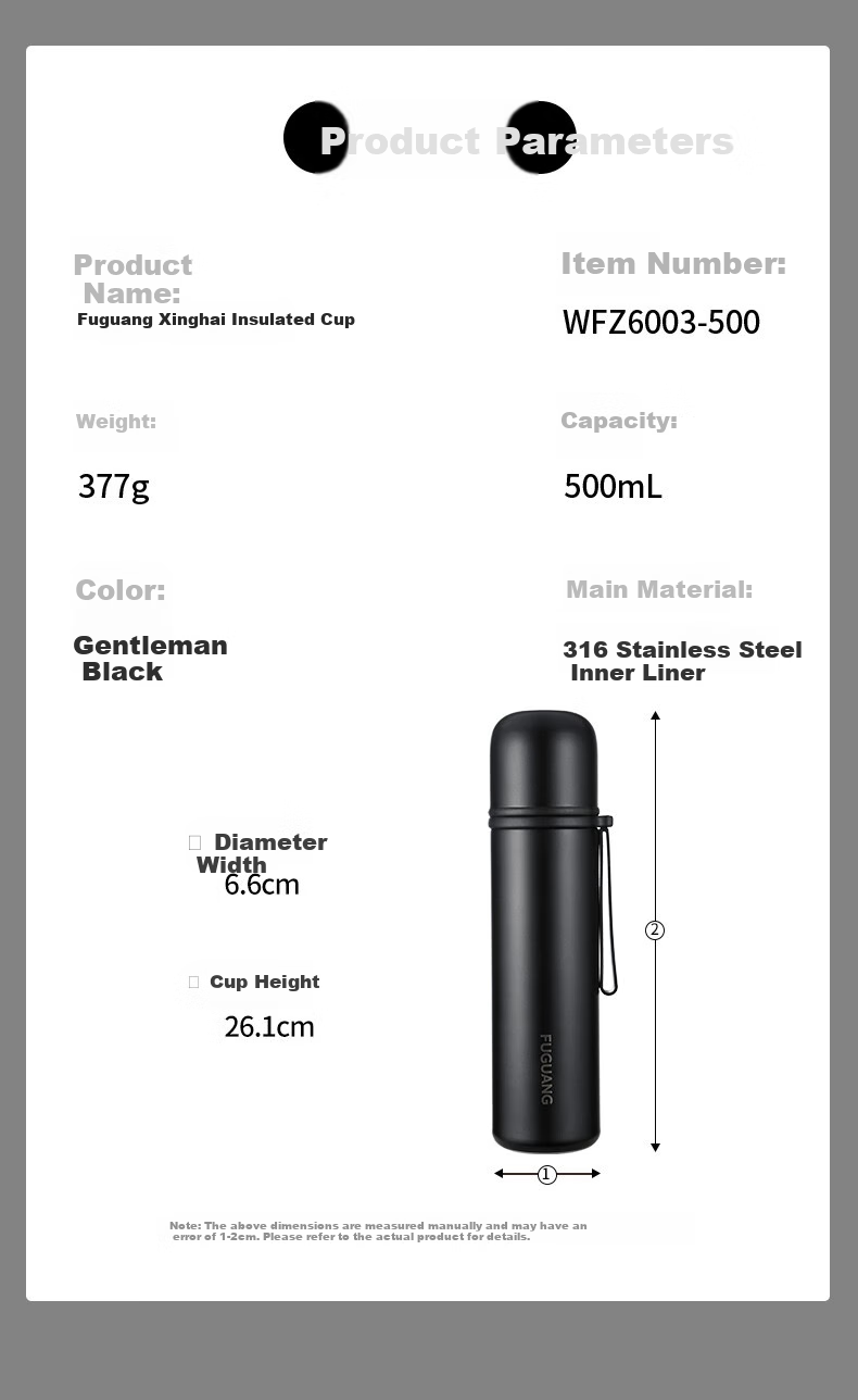 Fuguang Insulated Mug, 316 Stainless Steel, for Men And Women, Students, Dual-Use, Portable, Large Capacity, Vacuum Insulated, Outdoor Sports Bottle, Water Cup 7