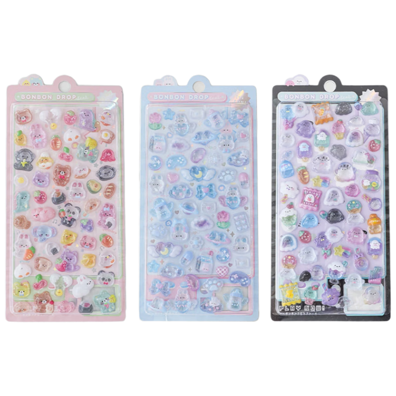 Jufu 3D Bubble Stickers Kids Cartoon Toy Birthday Gift Scrapbook Stickers Children's Day Gift