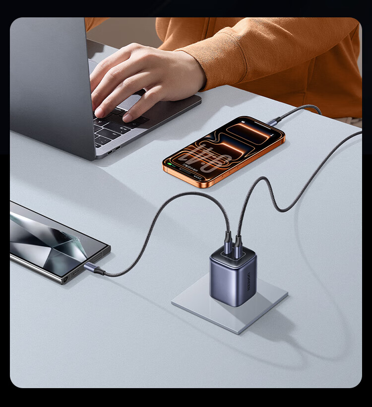 UGREEN 45W GaN Charger Dual Type-C Ports Fast Charging Adapter for Apple iPhone 17/17 Pro Max/Plus/16 Samsung Smartphones 8