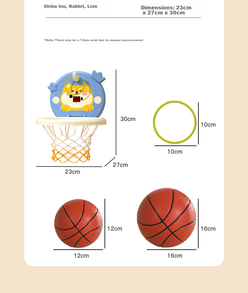 COOKSS Children's Basketball Hoop, Home Use Baby Shooting Training, Indoor Toy for Ages 1-3, No Drilling Required Gift 10