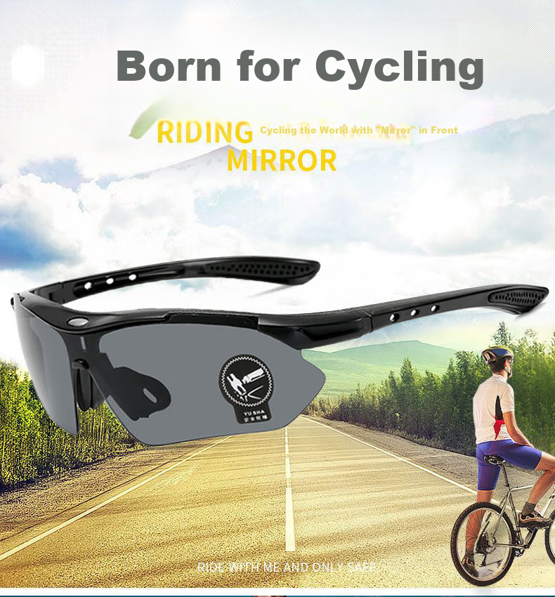 Mumujian Cycling Windproof Outdoor Hiking Goggles Sunglasses, Black Frame with Gray Lenses [Cycling Windproof Goggles] 3