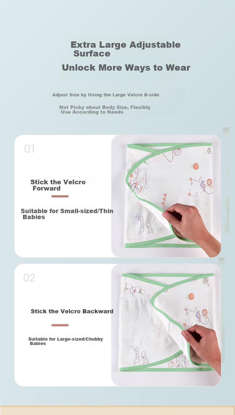 Bledilait Newborn Baby Swaddle, Anti-Startle Pure Cotton Children's Wrap Sleeping Bag, Summer Thin Sleep Aid, Swaddling Cloth, 2 Pieces 6