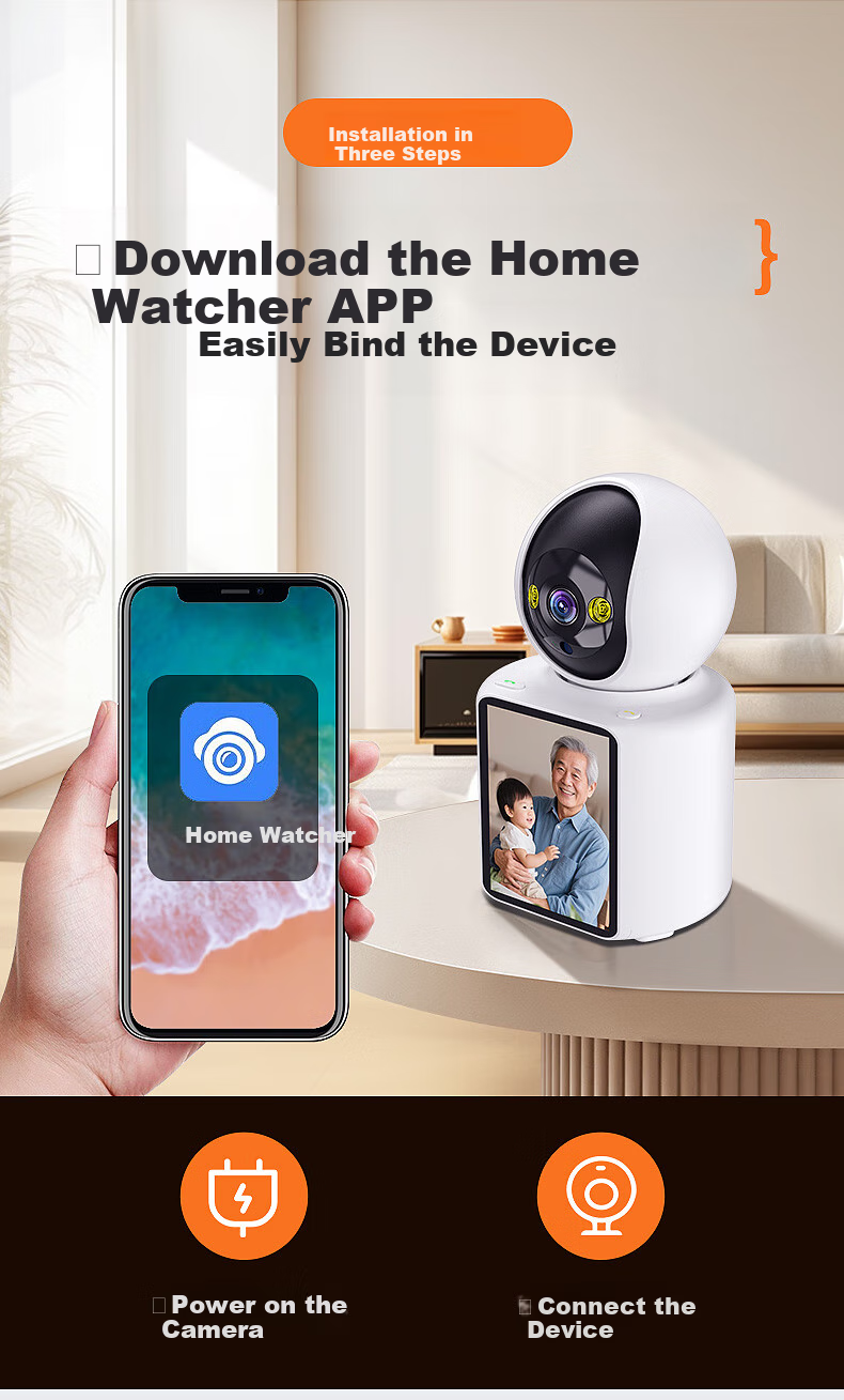 Newmine Wireless AI Camera for Home Indoor Use, High-Definition 8MP Dual-Way Video Call with Mobile Remote Monitoring, 360-Degree Coverage, Night Vision, Panoramic View, And Voice Control 20