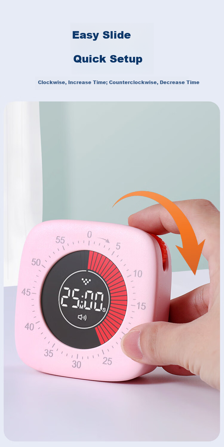 Beianxing Kitchen Timer, Yoga Timer, Visual Timer, Electronic Timer, Self-Discipline Device, Alarm Clock, Rechargeable Countdown Reminder, Student-Specific Gift 10