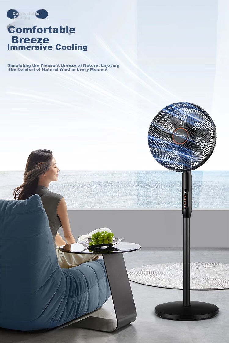 AUCMA Electric Fan, AC Fixed Frequency Household Fan, High Air Volume Floor Fan, Easy to Install, Remote Control, Quiet Operation, Energy-Saving, Convection Circulation Fan, Starry Black, FS-35D909(Y) 5