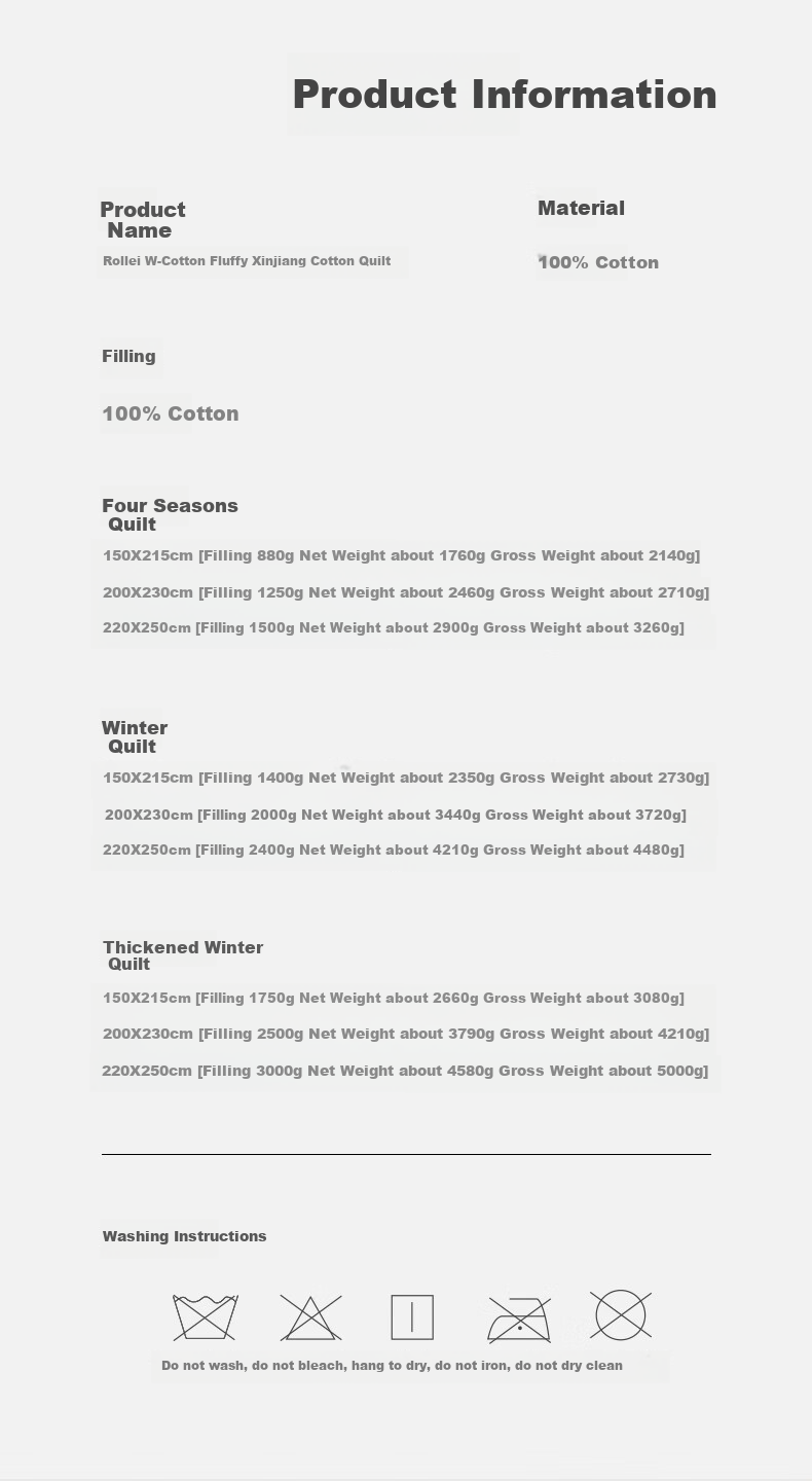 LUOLAI Home Textiles, 100% Xinjiang Cotton Quilt, Pure Cotton Warm Thick Winter Comforter, Weighing Approximately 5.2 Ji 11