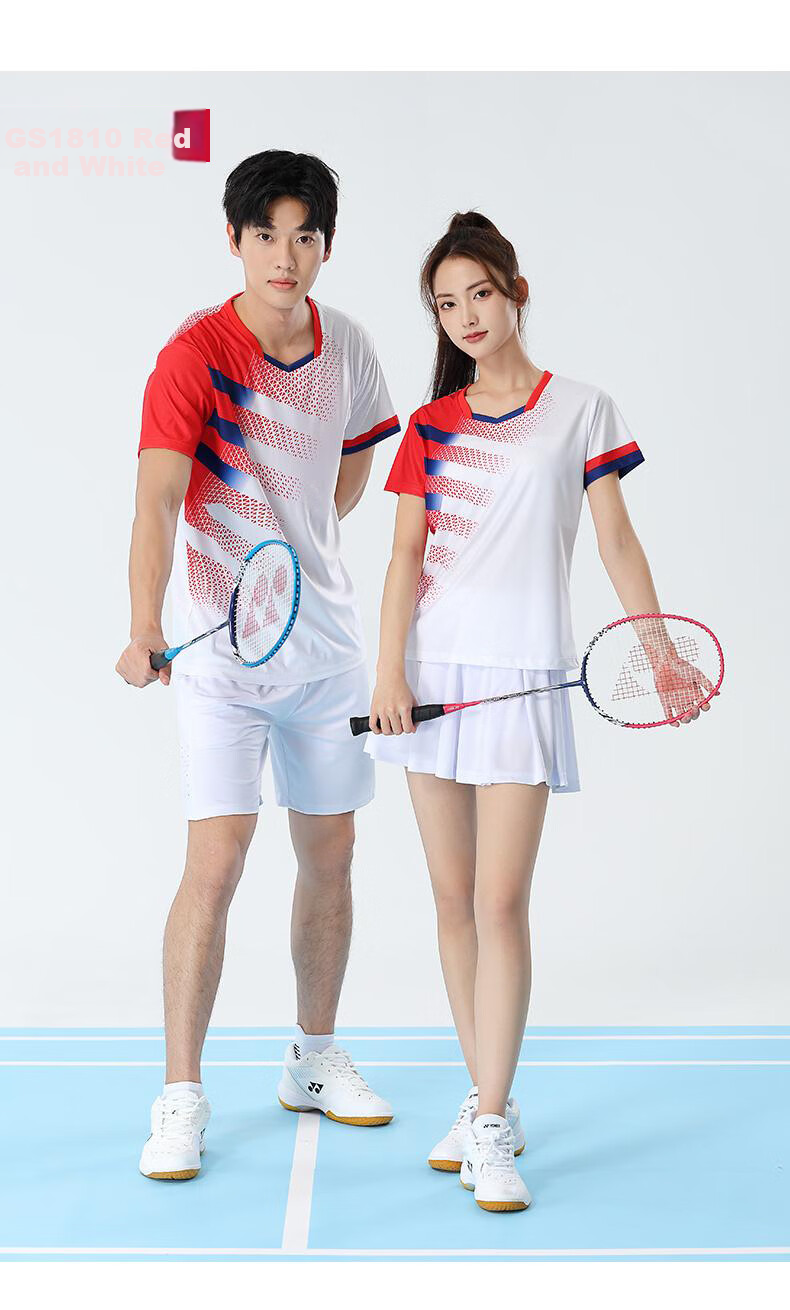 Gaoshouruyun SO MANY VIPS Badminton Customized Set, Men's And Women's Jersey, Breathable Short-Sleeve Tennis Outfit GS1802-W Women's 19