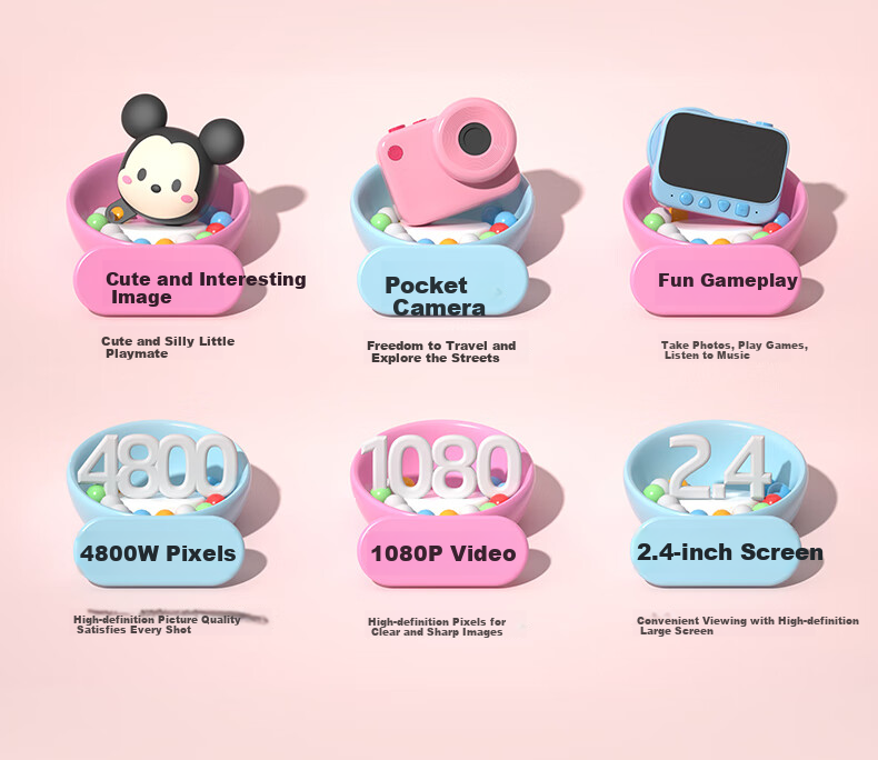 Disney Children's Digital Camera, Handheld Portable CCD Camera with Video Function, Instant Camera, Birthday Gift for Boys And Girls 2