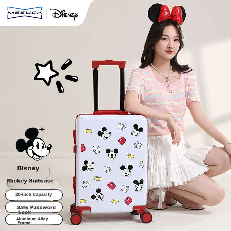 Чемодан Mesuca X Disney Mickey Luggage Print 20-дюймовый, с алюминиевой рамой, для ручной клади