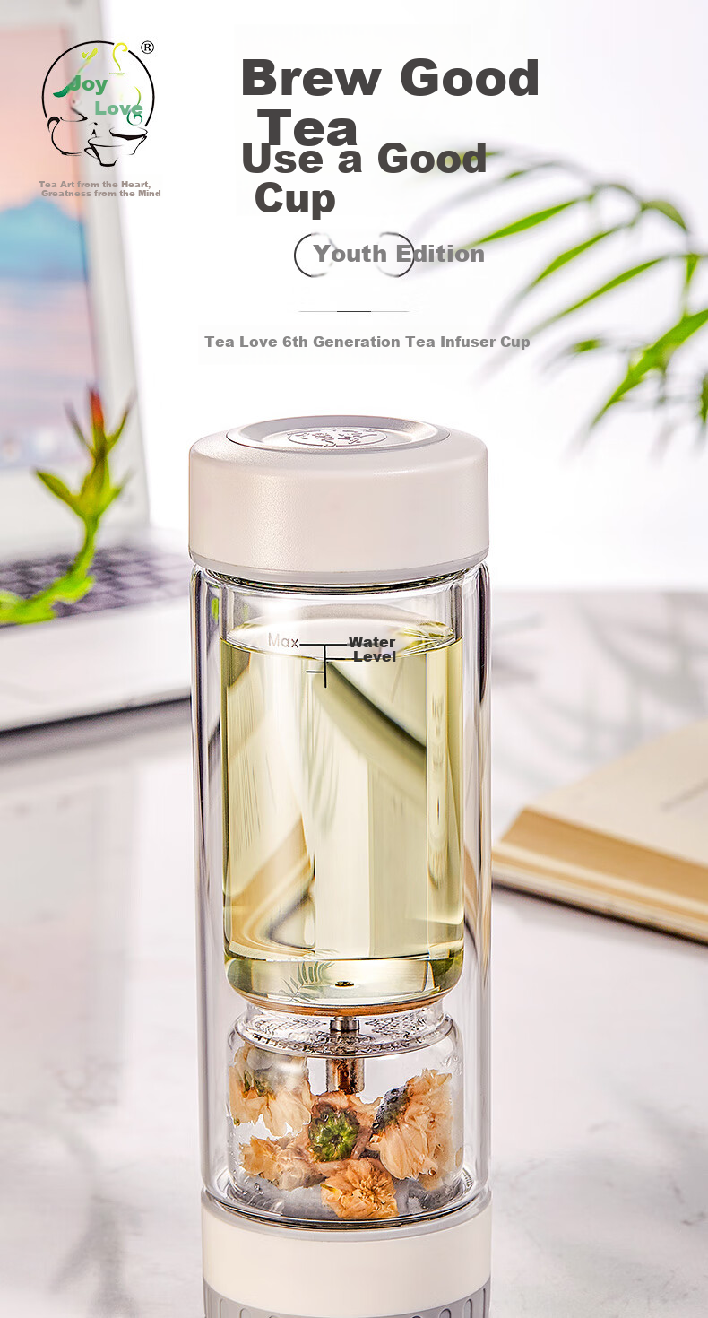 Chazhilian Personal High-End Double-Layer Glass Tea Infuser Mug, Birthday Gift for Men And Women, Mid-Autumn Festival Present 1