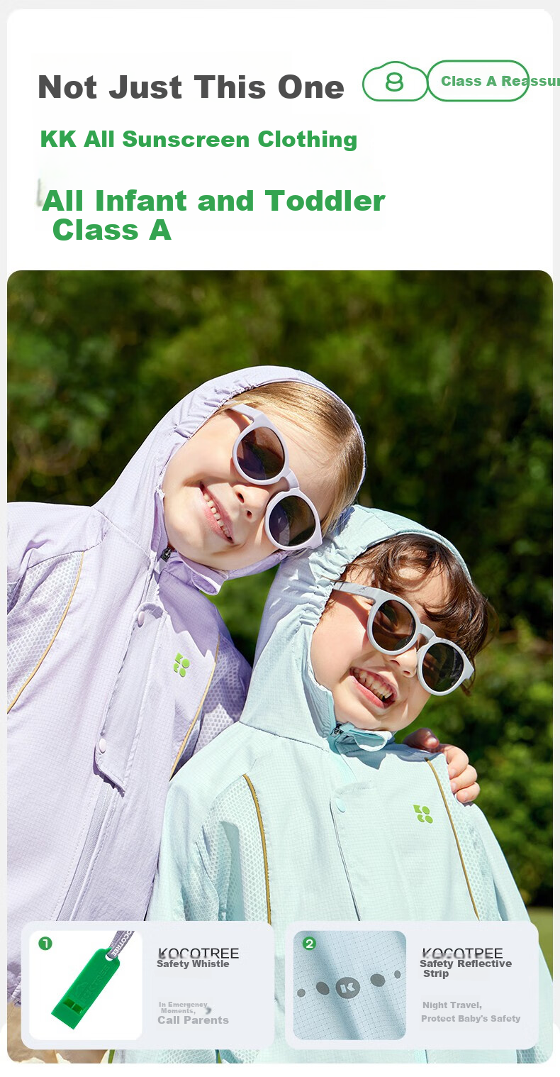 Kocotree Children's Sun Protection Clothing, Original Yarn UV-Resistant, Boys And Girls Ice Silk Cool-Feeling Jacket, Baby Summer Snow Mountain Blue 23