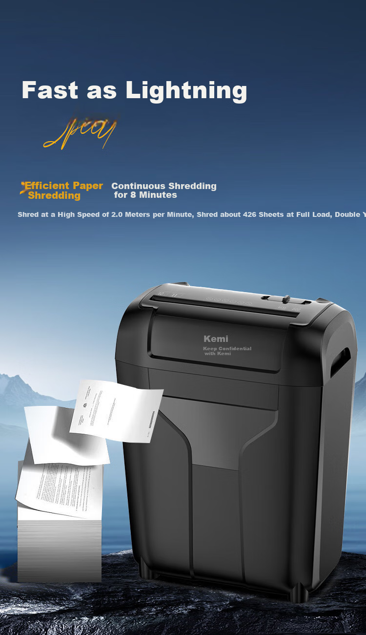 Kemi 10 Sheets 11-Minute Shredder for Office Use, Large Commercial And Home Document Shredder (Fast Shredding 18L 4-Level Security) DS02 White 9