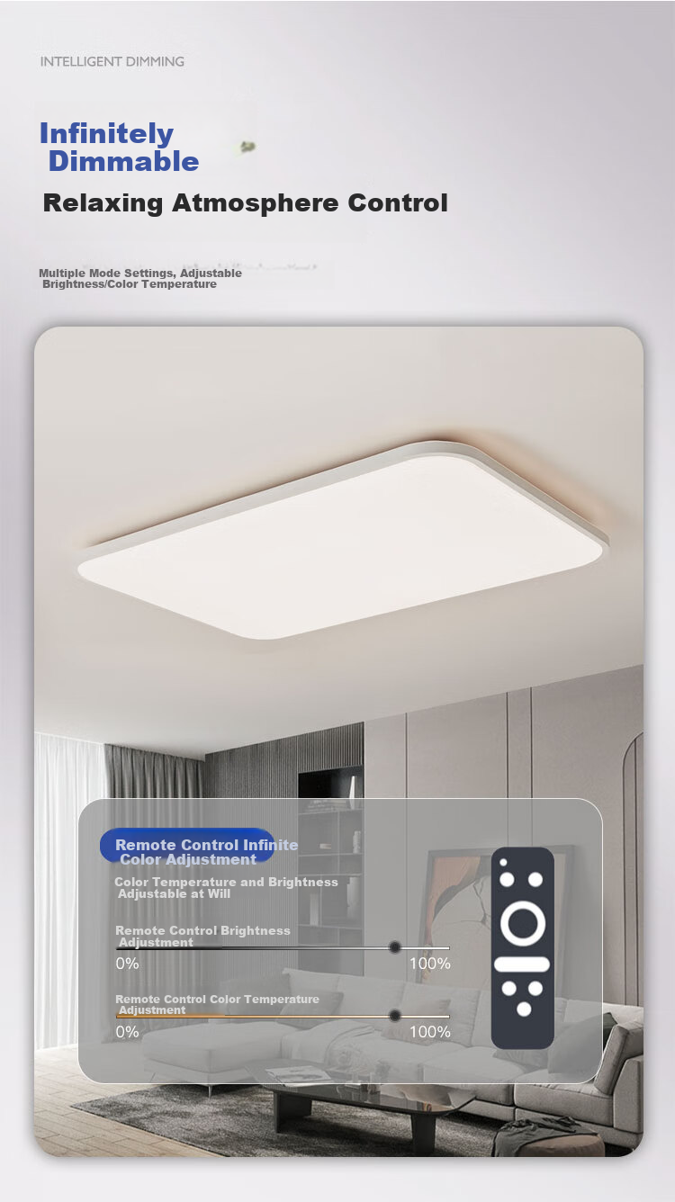 Foshanzhaoming LED Ceiling Light, Bedroom Lamp without Blue Light, Eye Protection, High Color Rendering Index Ra97, Tri-Proof Light, Chengfeng 36W 7