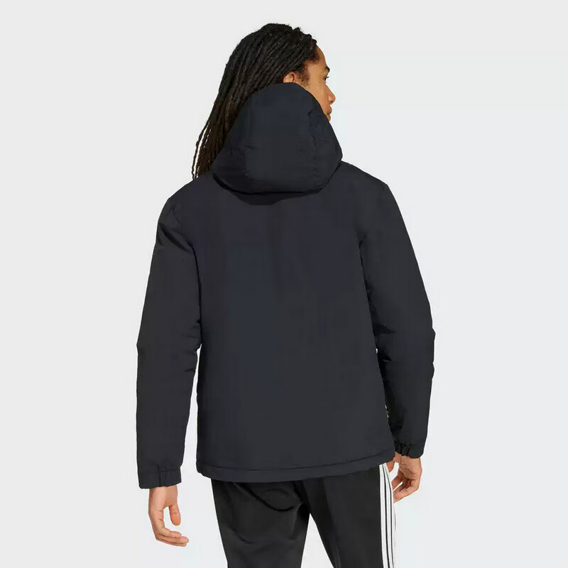 Adidas Men's Sportswear Series 3S HOODED INS J Short Cotton Jacket JY8303, Black, Size L 3