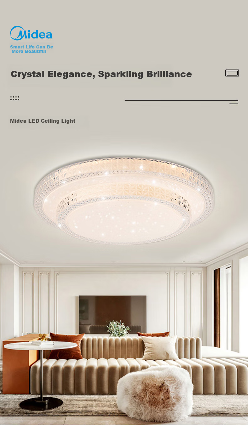 Midea Tri-Color Adjustable Ceiling Light, Bedroom Light, Full Spectrum LED Eye-Protection Lamp, San Ye Cao Simple Yipu PRO 2