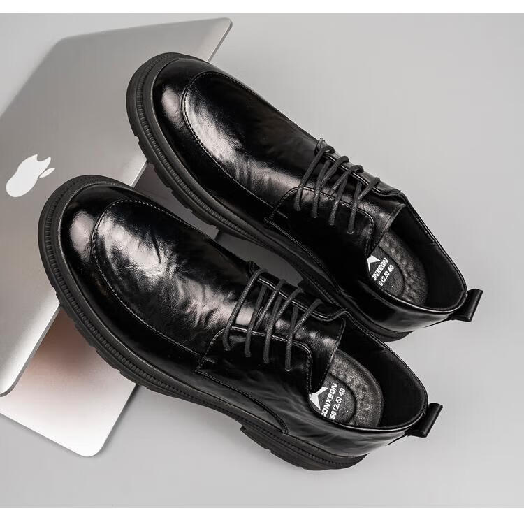 Jingzhenlianggong Men's Genuine Leather Dress Shoes 2026 Spring Business Lace-up Derby Black Size 40 11