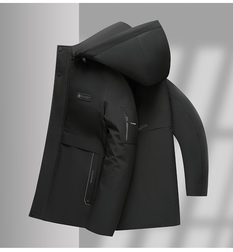 TUCANO Men's Winter Cotton Padded Jacket Fleece Lined Thick Warm Business Casual Removable Hooded Coat 4