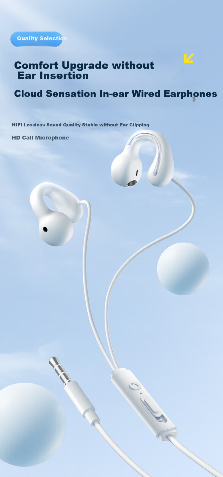 KOVOL [Over 50,000 Sold] Wired Earphones Clip-On Bone Conduction Concept Non-In Hanging Ear Sports Running Headband USB Computer Mobile Laptop 3.5mm Headset 2