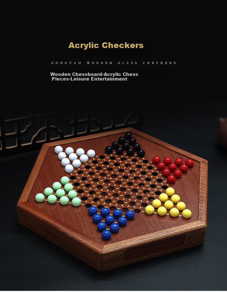 Huasheng Acrylic Checkers Board Set for Travel (60 Checkers + 12 Spare Pieces), Father's Day Gift 1