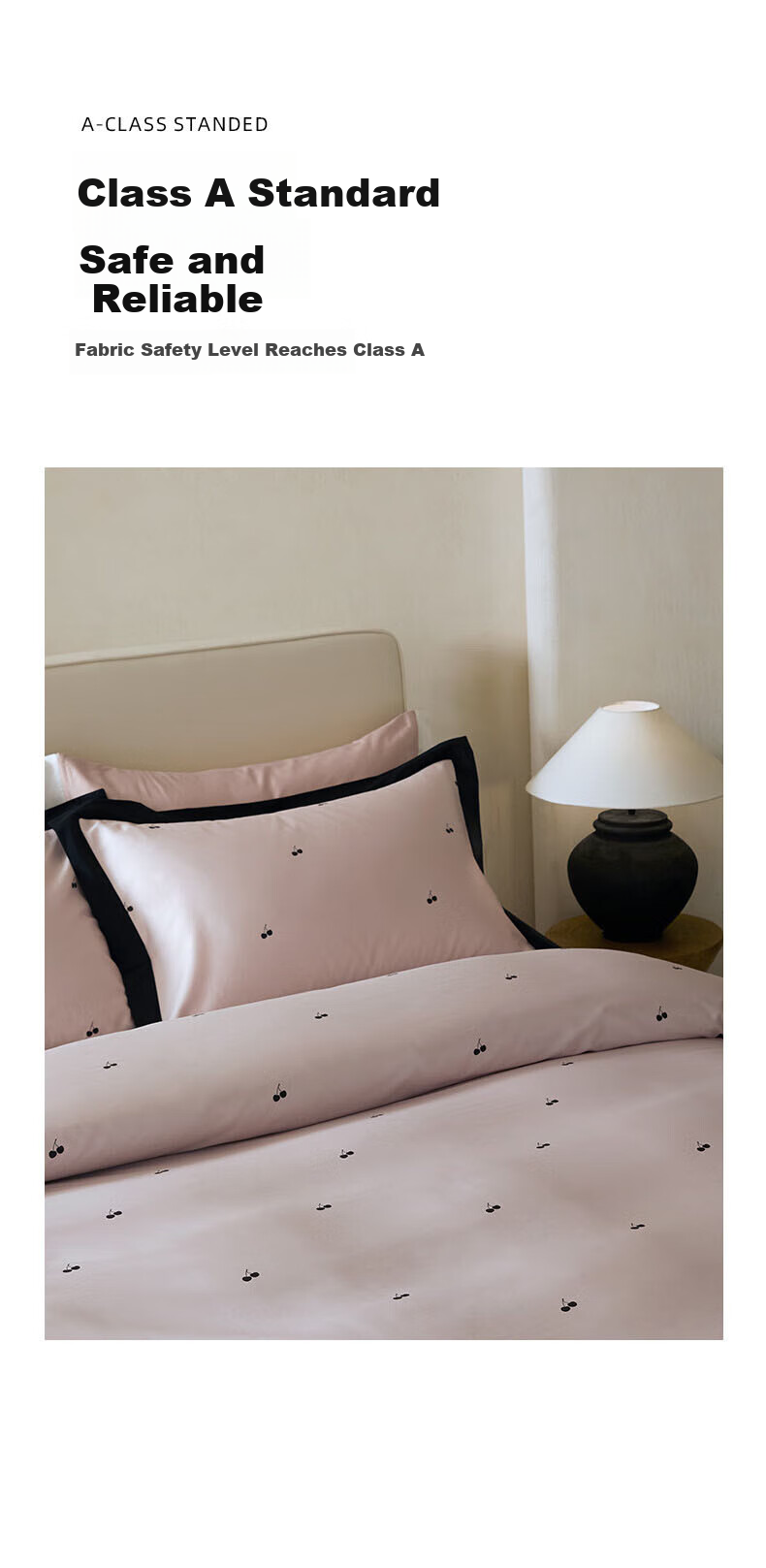 MIDO HOUSE Mingdu 60s Pro Long-Staple Cotton Bedding Set, Pure Cotton Duvet Cover And Bedding, Cherry Color, Single Bed Sheet Style for 1.8m Bed 2