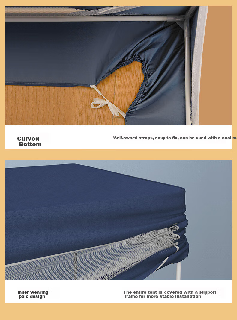 FUANNA × JINGDONG Customized Student Fence Mosquito Net, Dormitory Bunk Bed Strong Light-Blocking Curtain, 90*190*110cm 18