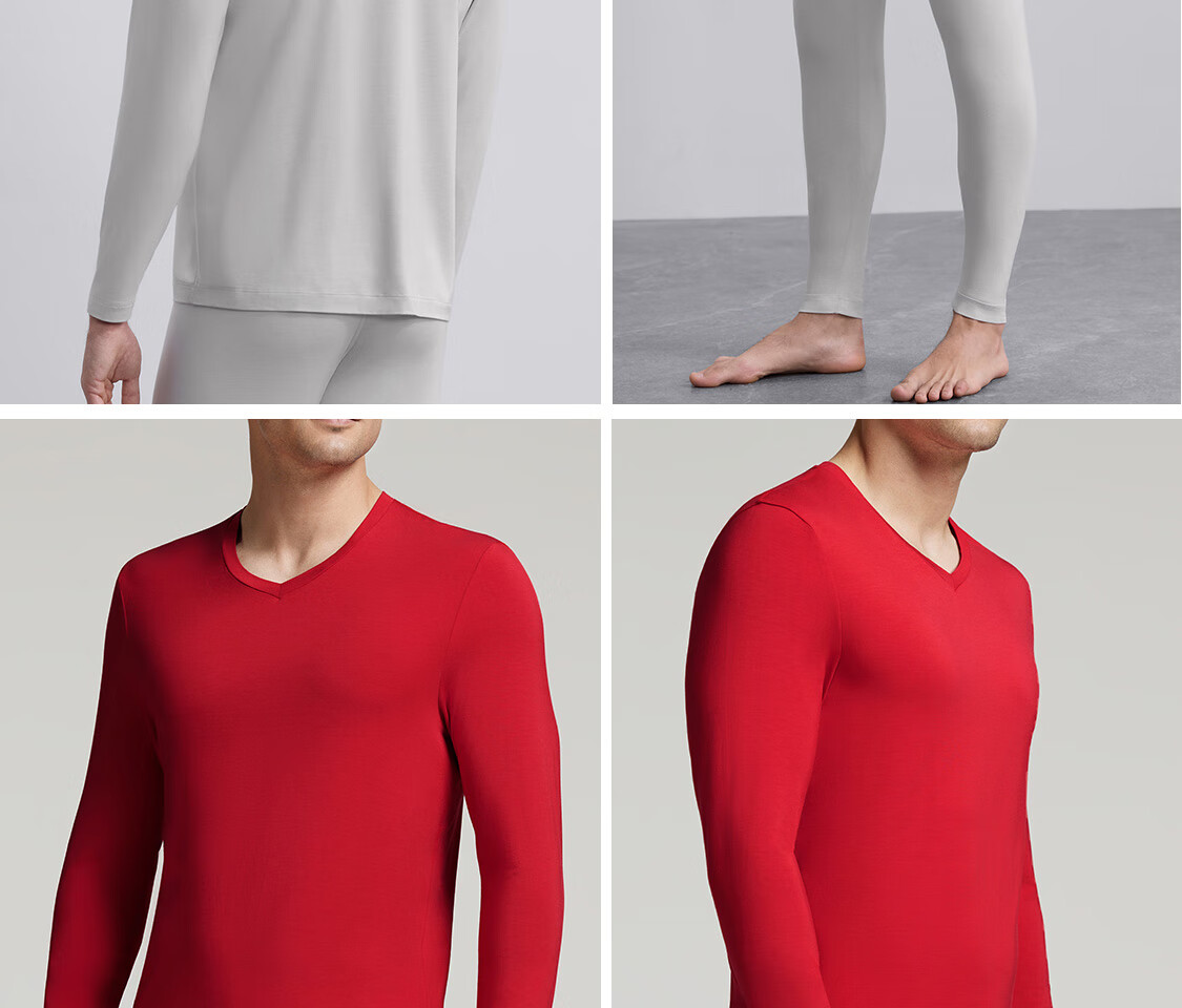 Aimer Men's Thermal Underwear, Thin Base Layer Set, Antibacterial And Anti-Static, NS74K461, Blue, Size 170 32
