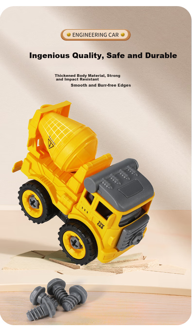 Anby Families Children's Excavator Toy Set for Boys And Girls Ages 3-6, Engineering DIY Inertia Car Model, Birthday Gift 9