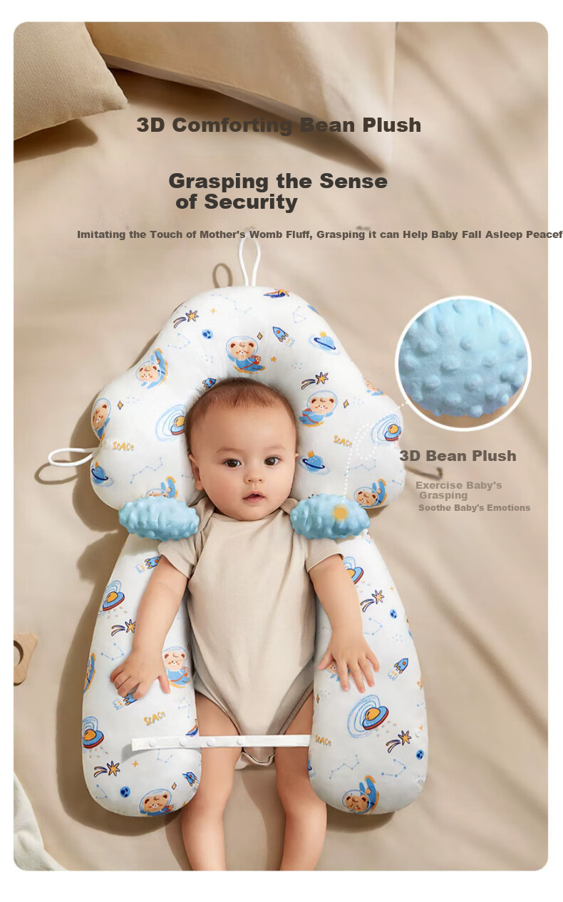 Kidsneed Infant Shaping Pillow, Baby Comfort Pillow for 0-6 Months to 1 Year Old, Newborn Head Correction, Antibacterial And Breathable 6