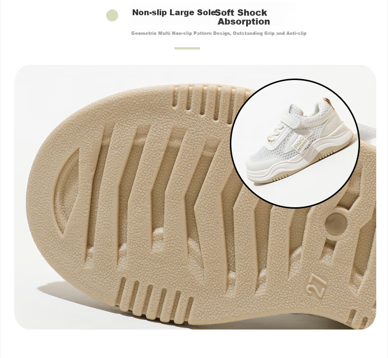 ABC KIDS [Best-Seller Recommendation] Summer Children's Mesh Panel Shoes Breathable White Sneakers Boys Girls Sports Shoes White/pink 33 3