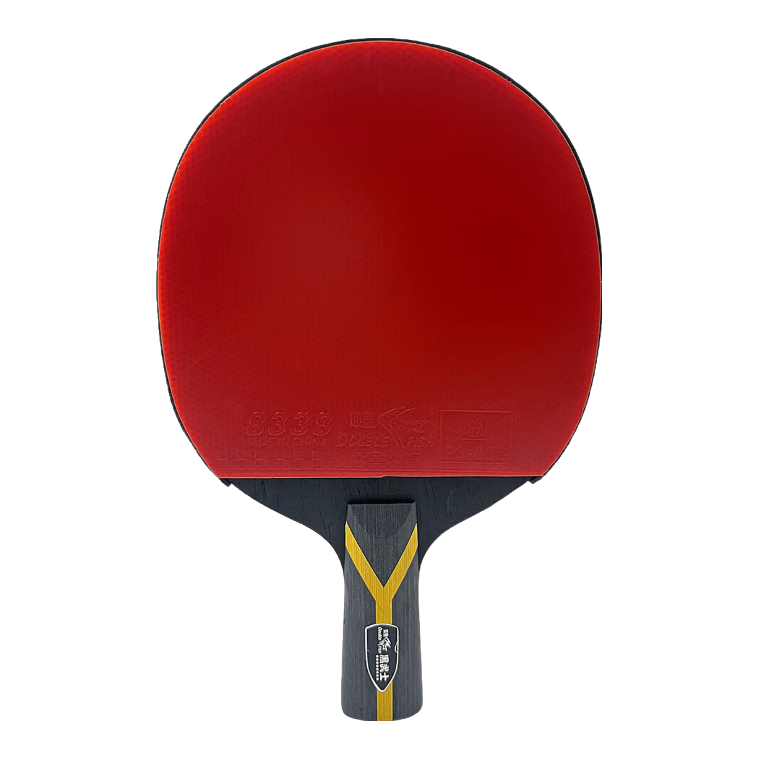 DOUBLE FISH Table Tennis Paddle Black Warrior 8-Star Professional Competition Single Racket, 8-Star Shakehand Grip