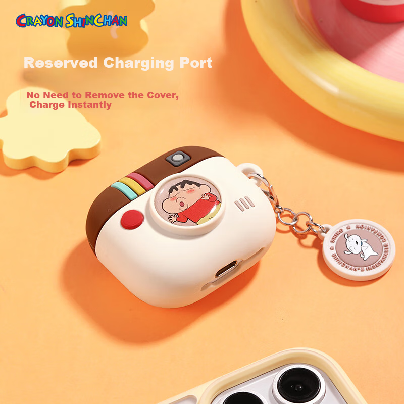 Чехол для наушников ROCK Crayon Shin-Chan для Apple AirPods 4, силиконовый, противоударный, с защитой от падения и царапин, в стиле мультфильма, полный охват