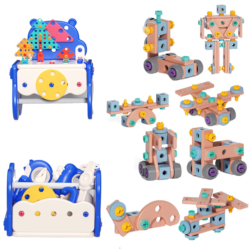 Huangen Transforming Toolbox, Screwdriver Toy, Electric Drill Disassembly Set, Repair Kit, Birthday Gift for Boys Aged 3-6