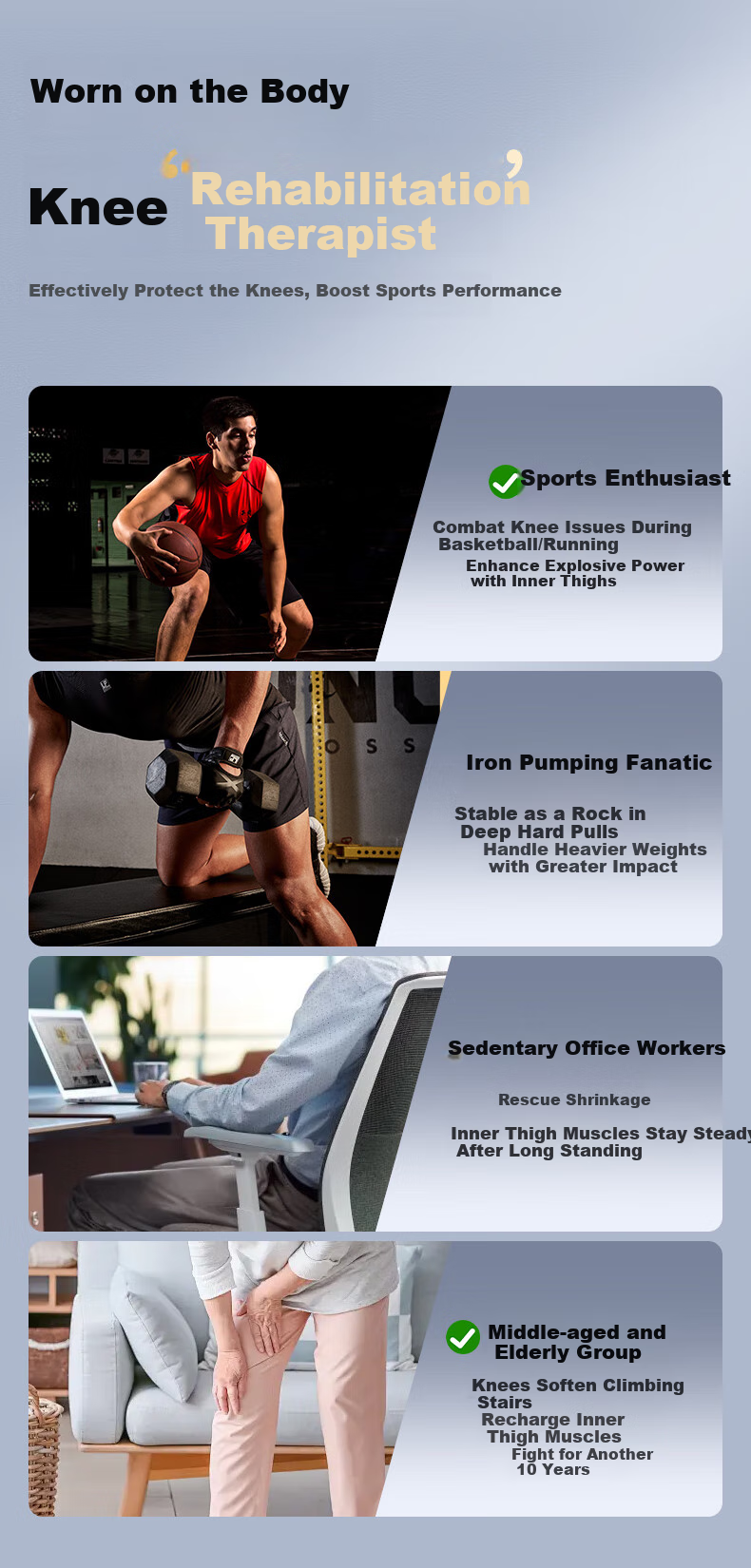 LP Sports Knee Brace for Arthritis Protection, Unisex Running Basketball Hiking Specialized Meniscus Support [One Pair] 5