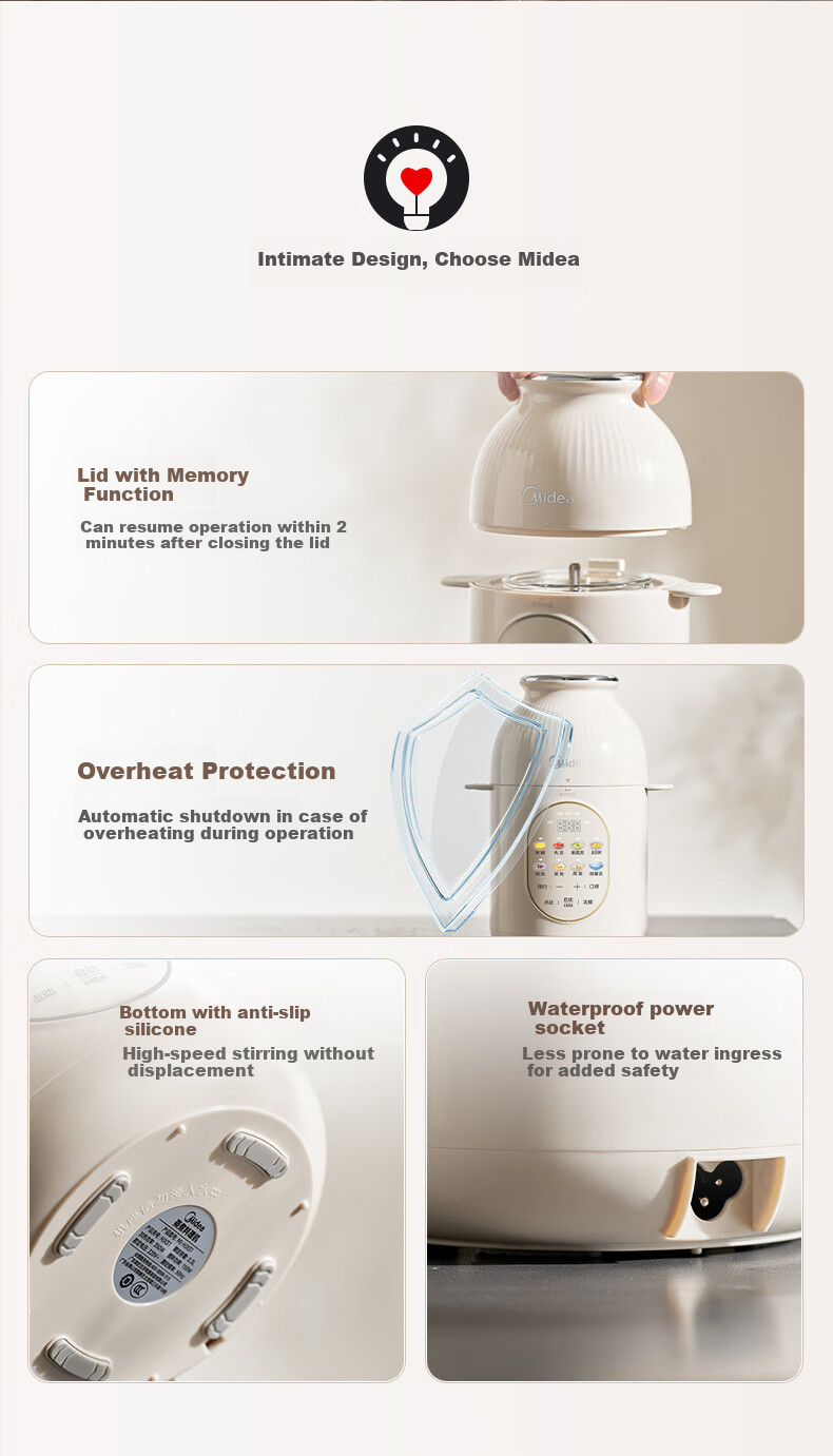Midea Food Processor, Baby Food Maker, All-In Multifunctional Automatic Infant Rice Paste Maker, Home Use High-Speed Blender for Filling And Grinding MJ-HJX31 21