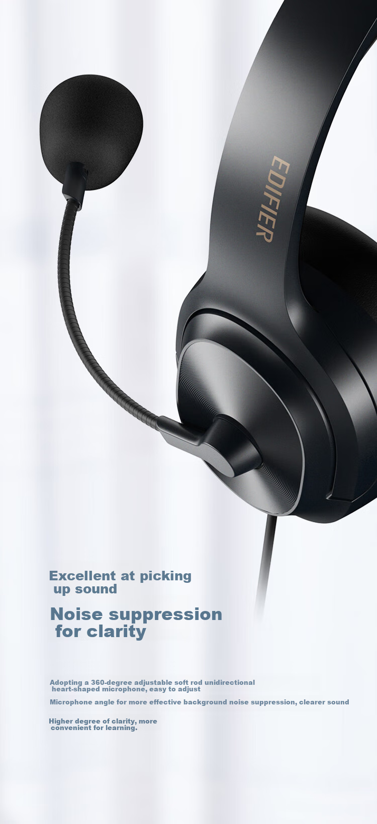EDIFIER USB K5000 Type-C Version Professional Exam Headphones, Over-Ear Computer Headset, Specialized for Listening, Speaking And Oral Training, Educational Headphones, Online Course Headphones 5