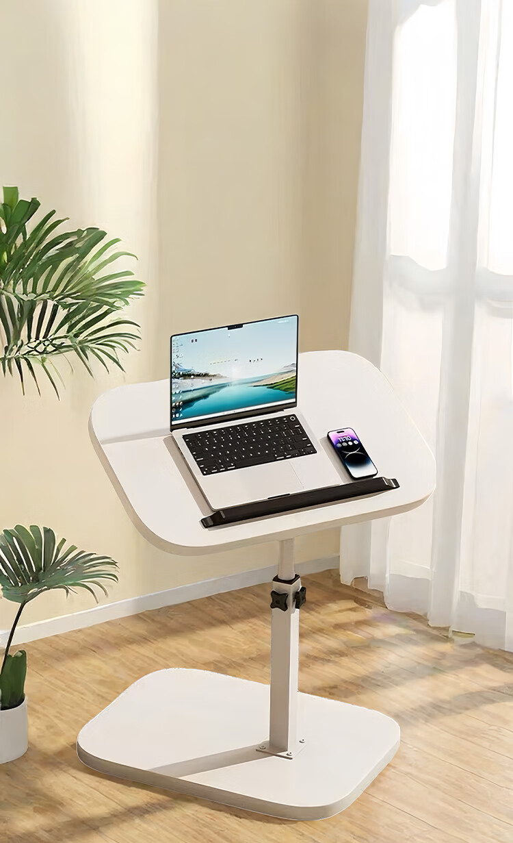 Warner New Computer Desk Adjustable Side Table Mobile Small Table Bedside Storage Rack Side Table BGZ787 Black Frame Walnut Flip Model 1