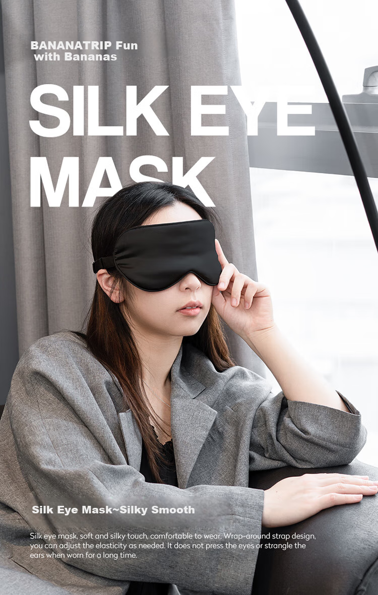 BANANA TRIP Eye Mask for Sleeping, Universal Fit, Skin-Friendly, Breathable, Light-Blocking, Travel, Business Trip Eye Mask, Warm And Cool Double-Sided Nap Eye Mask, Gray 1