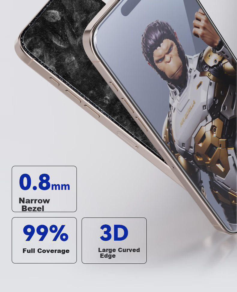 BLUEO Blue Gorilla Tempered Glass Screen Protector for Apple iPhone Air, AR Anti-Glare, High-Definition, Drop-Resistant, Anti-Fingerprint Mobile Phone Protective Film 7