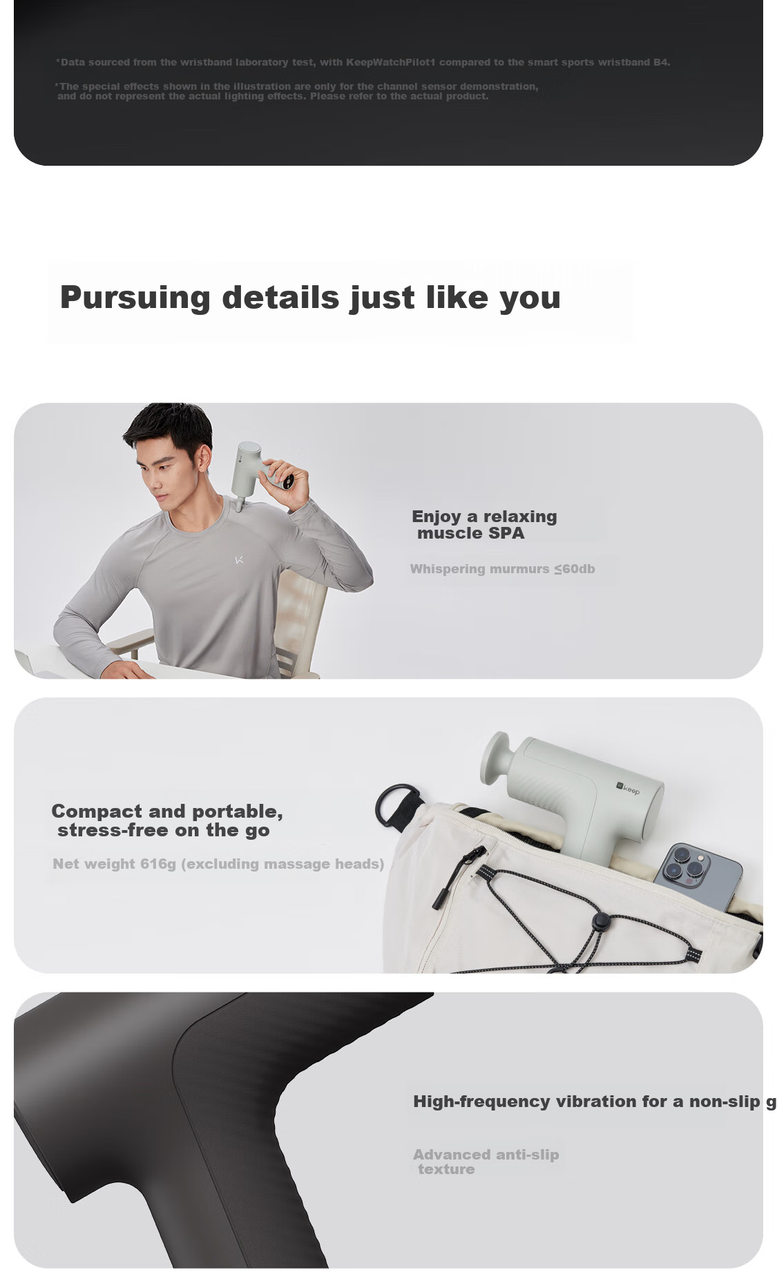 Keep Massage Gun Deep Tissue Massager Muscle Relaxation Device Gift for Men G2 Carbon Gray 17