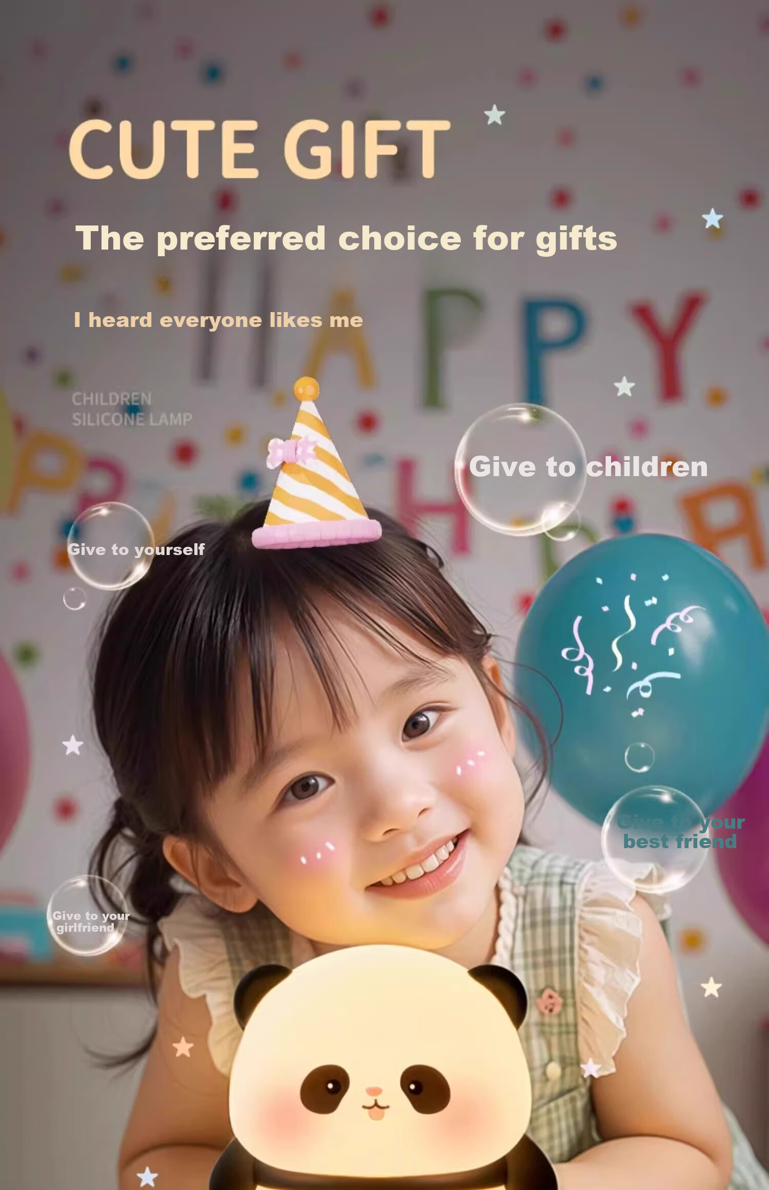 Wanhuo Children's Day Gift for Girls 61 Small Night Light Bedroom Sleep Lamp Kids Birthday Gift for Girls High Appearance Value 8