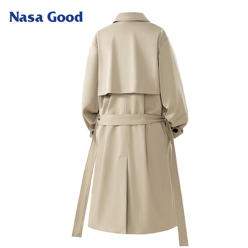 NASA GOOD Men's Mid-Length Trench Coat Autumn Winter Cold-Resistant Warm Loose Casual Double-Breasted Belted Jacket Card 2XL