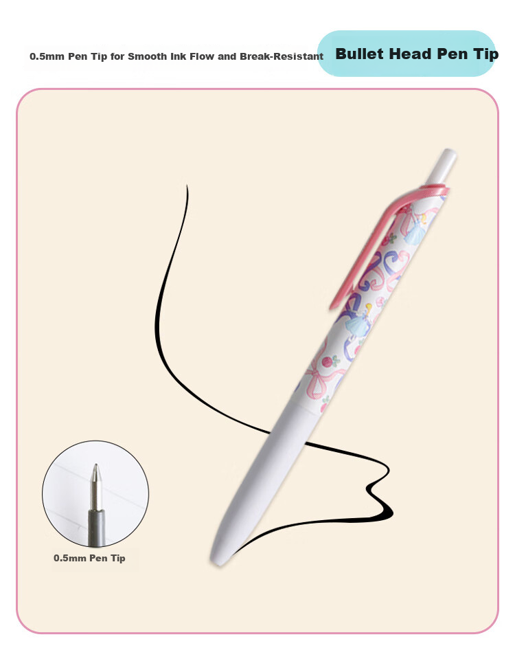 KOKUYO Butterfly Bow Retractable Gel Pen, 0.5mm Black Ink, Replaceable Refill, Office Signing Pen, Blue Barrel, 1 Pack, WSG-PR3065 4