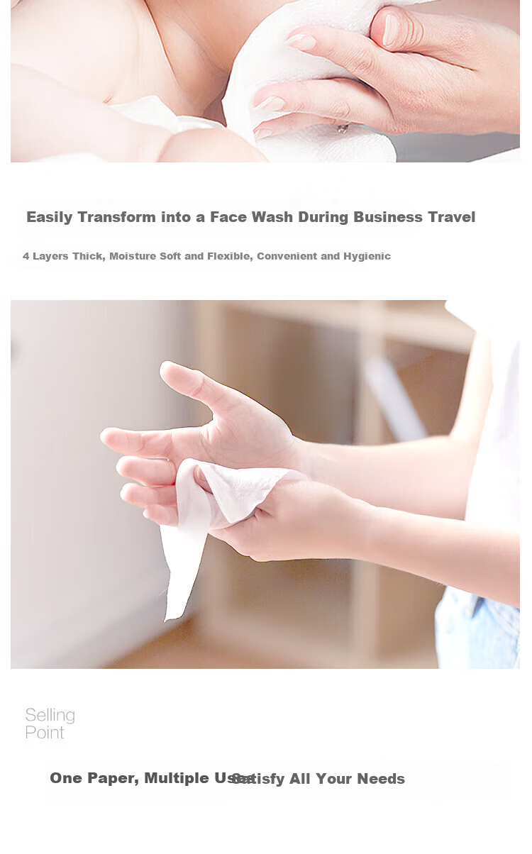One's Member Four-Ply Facial Tissues, 100% Virgin Wood Pulp Paper, Napkins, Hand Towels, Genuine M Size, 90 Sheets * 3 Packs 7