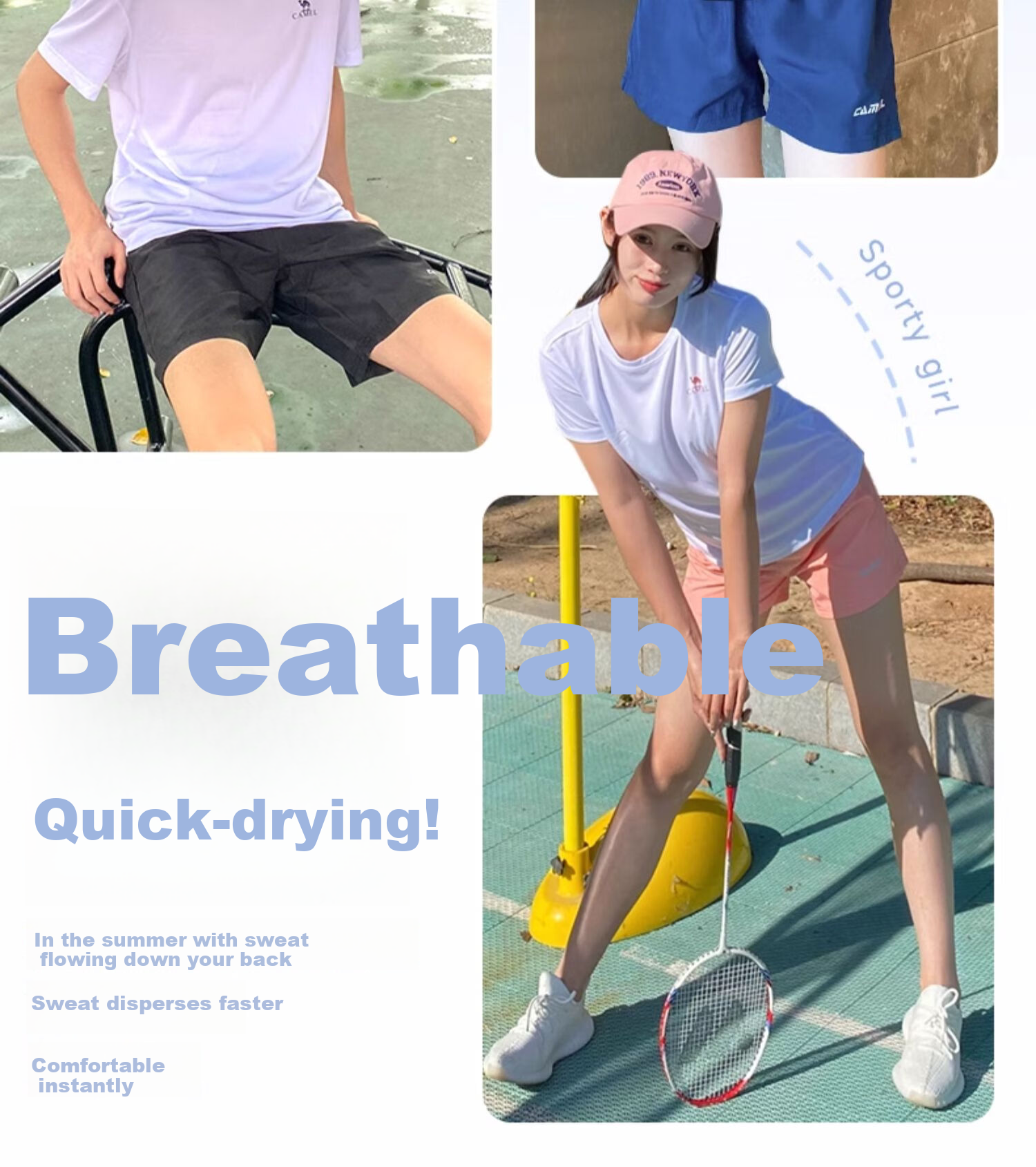 CAMEL Quick-Dry Shorts for Men, Summer New Style Breathable Casual Woven Running Sports Fitness Loose Ultra-Thin Five-Point Pants 6