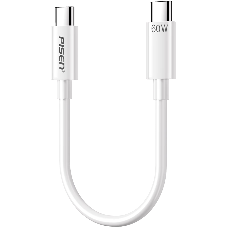 Pisen Apple 17 Charging Cable Dual Type-C Data Cable 20cm Short PD 60W Fast Charging Car Universal for iPhone 16/15 Huawei Xiaomi Smartphone Laptop iPad Power Bank