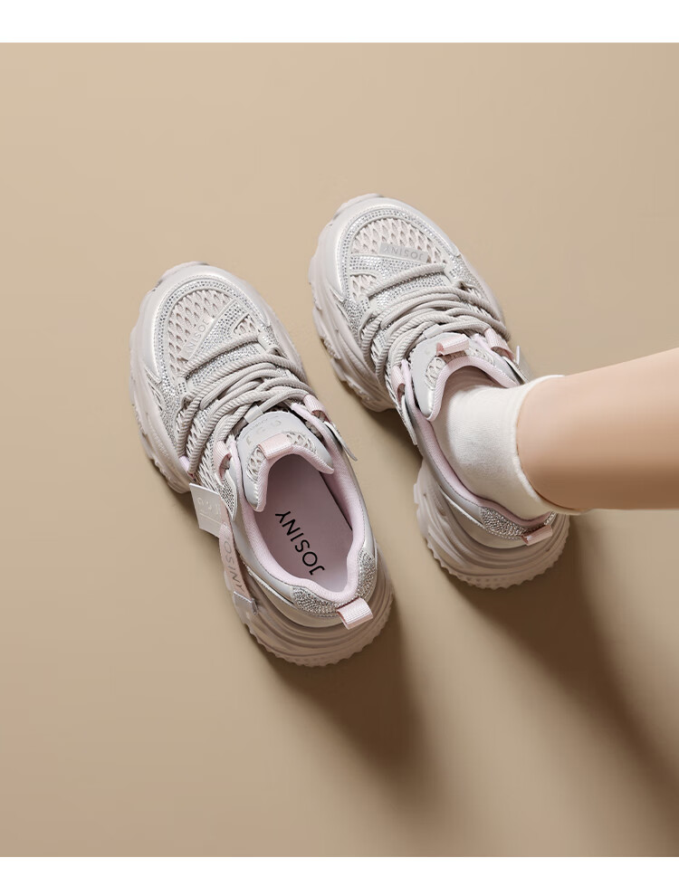 Zhuoshini Women's Thick Sole Dad Sneakers 2025 New Autumn Slimming Sports Casual Shoes Height Increasing Silver Size 39 8